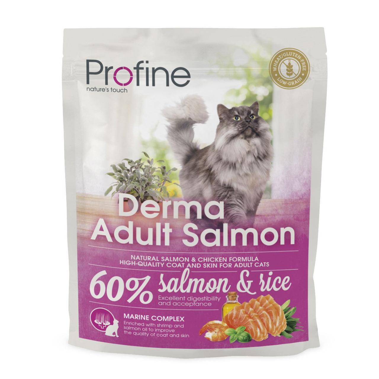 Корм сухой для длинношерстых кошек Profine Cat Derma Salmon с лососем 300 г (11237352) - фото 1