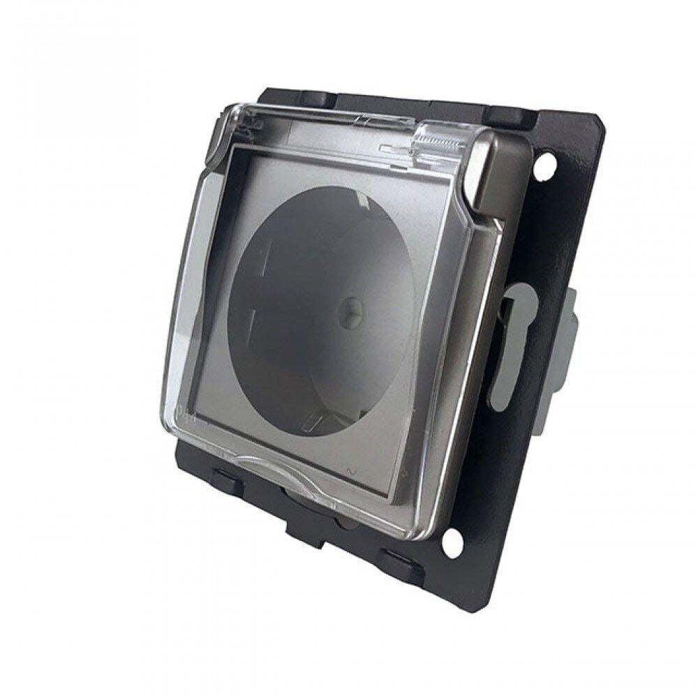 Розетка вологозахищена Livolo з кришкою Сірий (C7-C1EUWF-15)