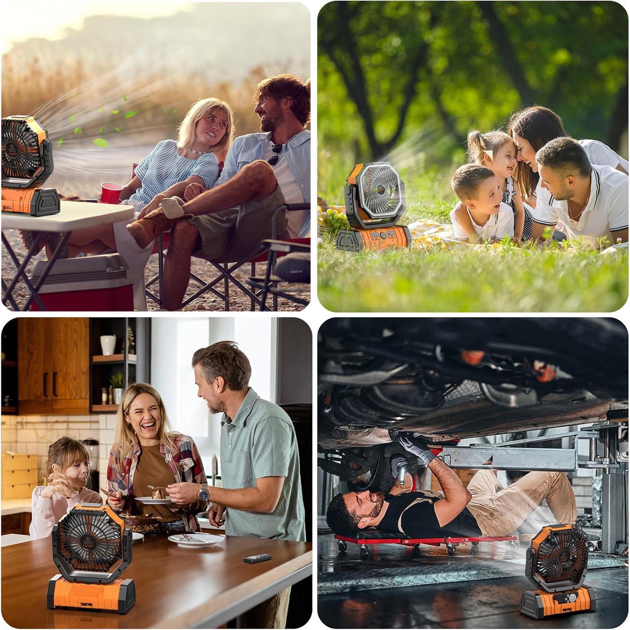 Вентилятор акумуляторний Outdoor Fan TF20 портативний вентилятор на акумуляторі з LED-підсвіткою 20000 mAh (26058928) - фото 8 Вентилятор акумуляторний Outdoor Fan TF20 портативний вентилятор на акумуляторі з LED-підсвіткою 20000 mAh (26058928) - фото 8