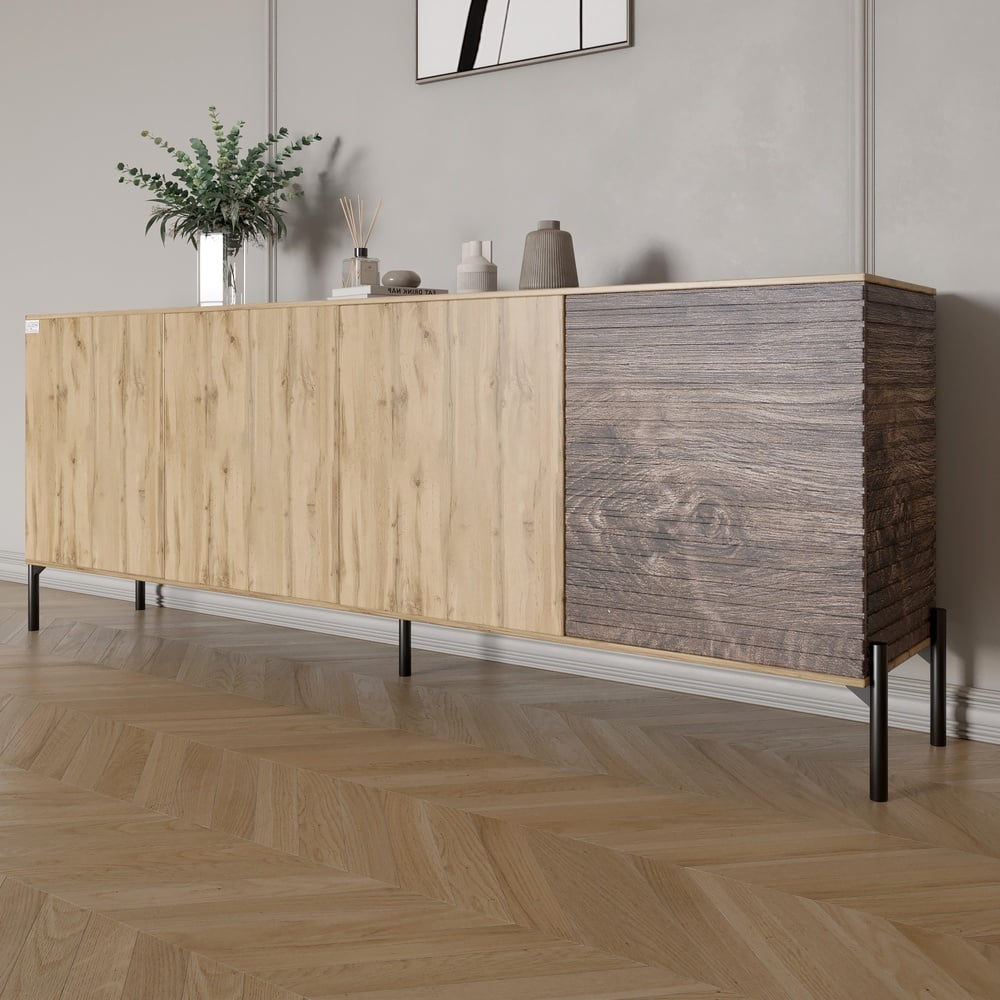 Комод Lion Грей 204x38x76,5 см Дуб Аппалачи/Дерево (LION-042514)