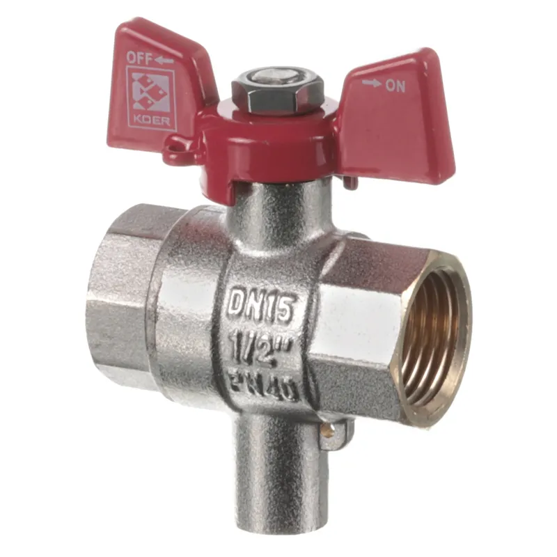 Кран шаровой KOER KR.230 1/2" для подключения датчика температуры (KR3067)