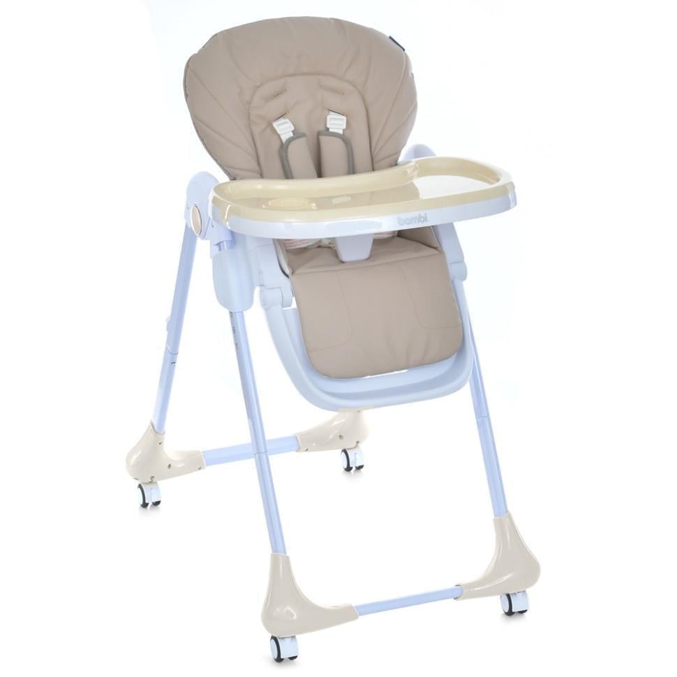Стульчик для кормления Bambi на колесах Бежевый.