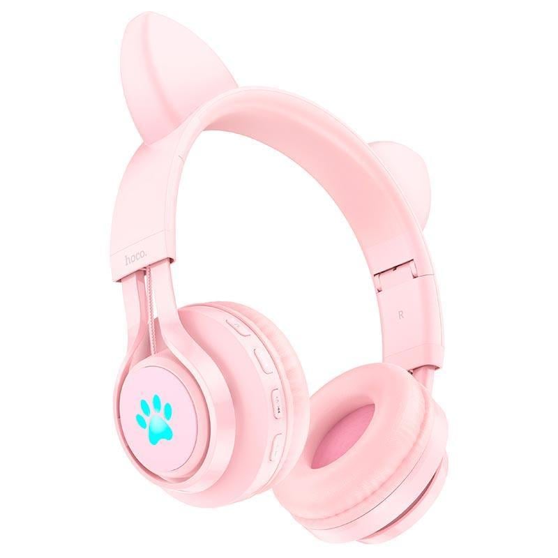 Навушники Hoco W39 Cat ear kids BT headphones з вушками Рожевий (2005106424)