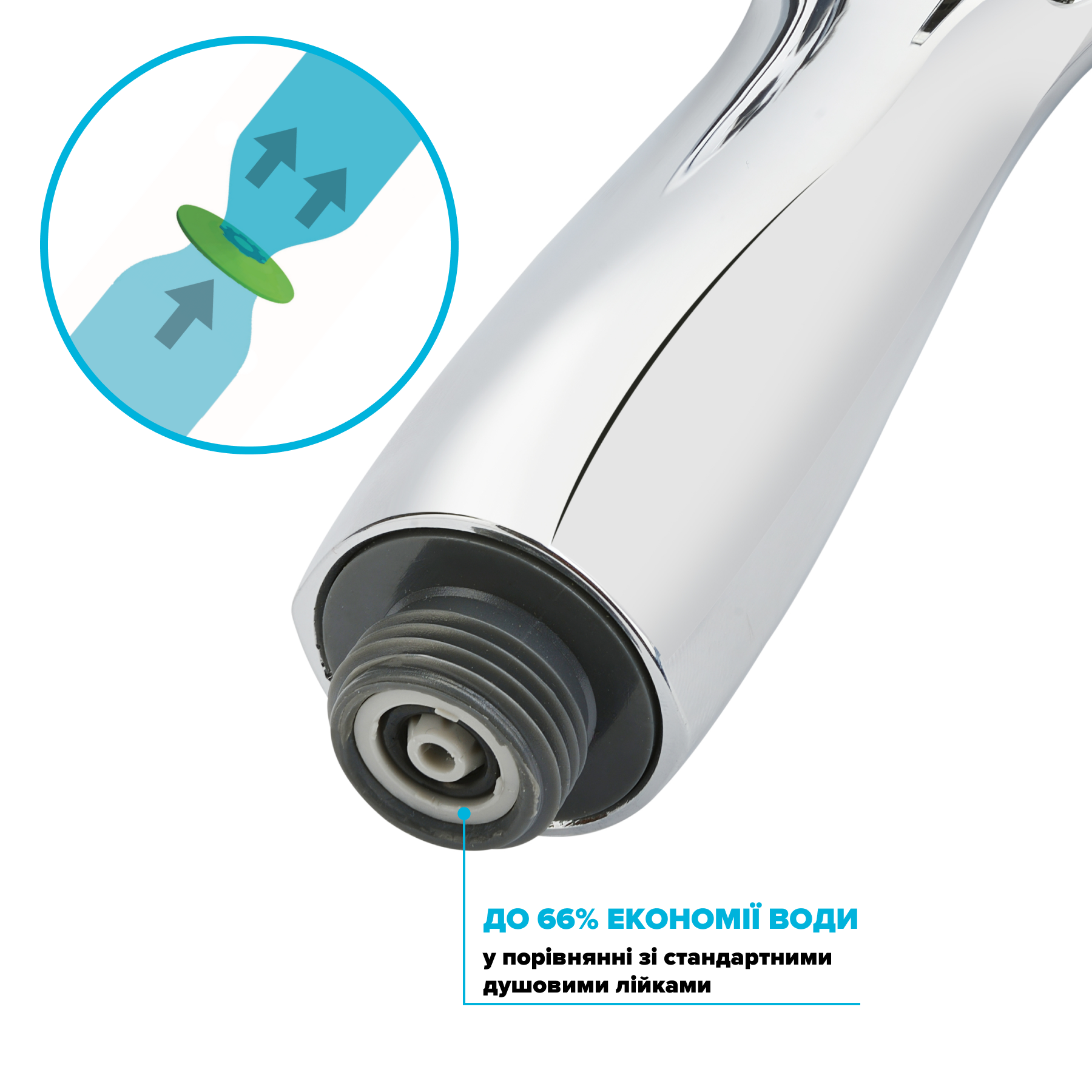 Лейка душевая водосберегающая Drop SPA6F-MULTI150 Туман 66% с 6 SPA потоками (250274) - фото 5 Лейка душевая водосберегающая Drop SPA6F-MULTI150 Туман 66% с 6 SPA потоками (250274) - фото 5