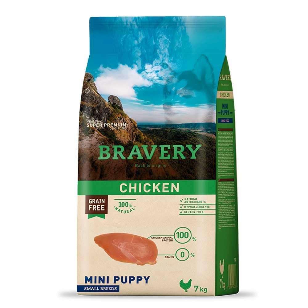 Корм беззерновой для щенков Bravery Chicken Mini 7 кг (1656243023)