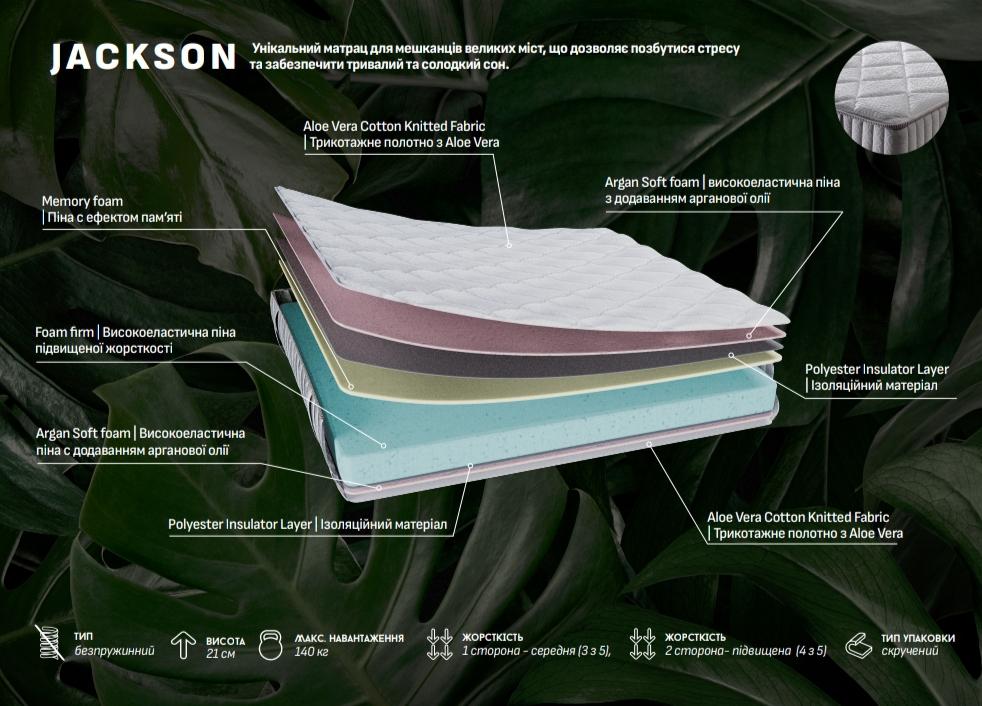 Матрас ортопедический беспружинный OLIMPIA Jackson 160х190/200 см (Jackson160) - фото 6 Матрас ортопедический беспружинный OLIMPIA Jackson 160х190/200 см (Jackson160) - фото 6