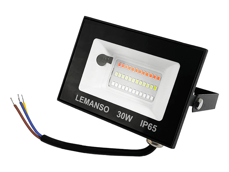 Прожектор світлодіодний Lemanso LMP76-30 з пультом керування 30W RGB IP65 (7031)