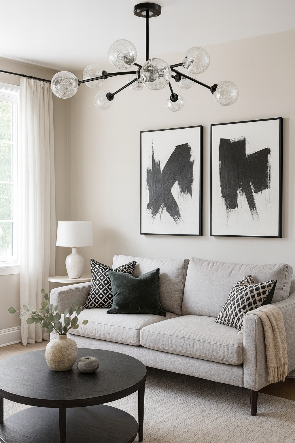 Люстра стельова з фурнітурою хром на 10 ламп Чорний (8122/10 G9)