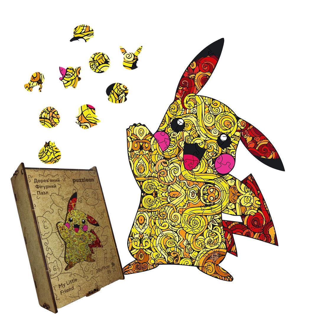 Пазл дерев'яний Пікачу А3 картонна коробка 200 ел. (puzzlean-1425-KART-A3)