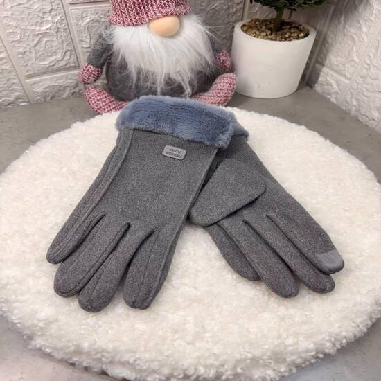 Перчатки женские зимние замшевые Серый (VLD303) Перчатки женские зимние замшевые Серый (VLD303)