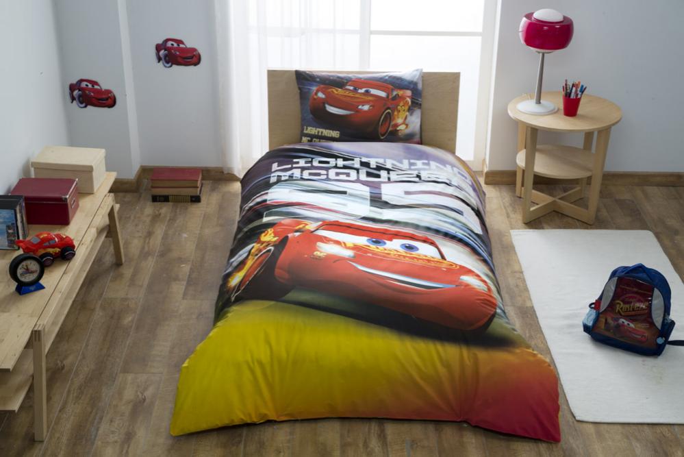 Комплект постільної білизни TAC підлітковий DISNEY CARS LIGHTNING ранфорс 60161579 Різнокольоровий (DR013124)