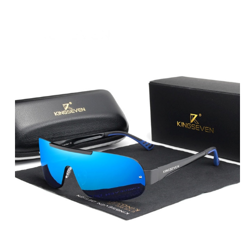 Солнцезащитные очки-антиблик для водителей KINGSEVEN DESIGN с поляризованными линзами Зеркало/Синий (N7716)