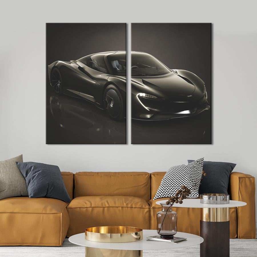 Картина на холсте Шикарный чёрный McLaren Speedtail 71x51 см (1360-2)