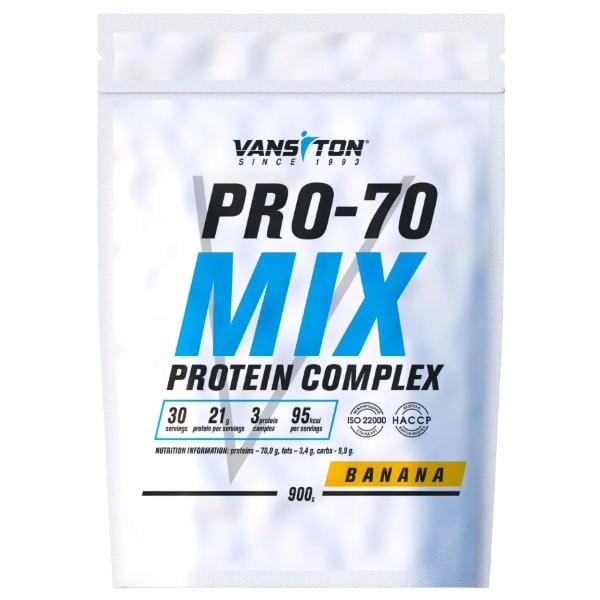 Протеїн Vansiton Pro-70 Mix Banana 900 г/30 порцій (23469118)