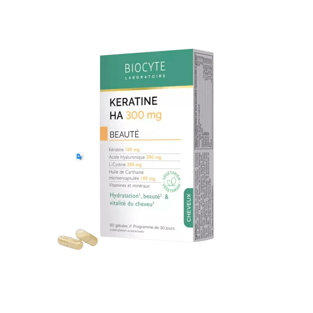 Комплекс выпадения волос с кератином и витаминами Biocyte Keratine Forte HA 300 мг/60 кап. (2612394055)