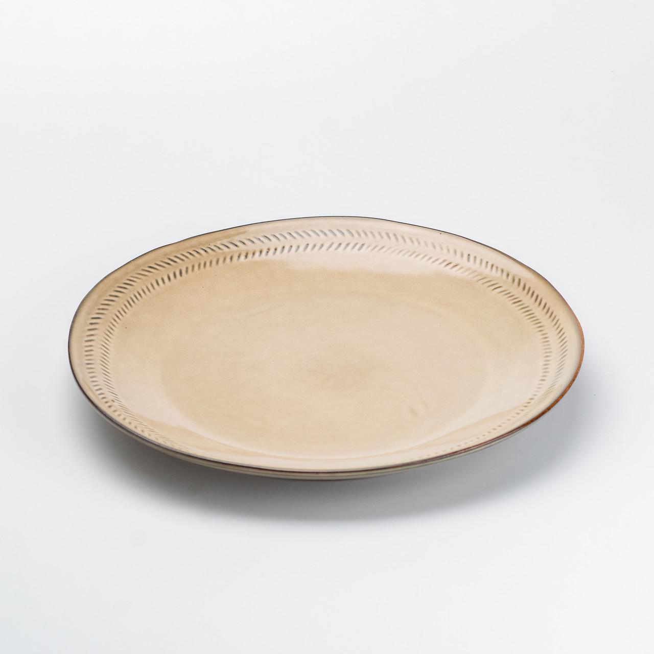 Тарілка сервірувальна кругла керамічна 27,5 см Бежевий (4501) - фото 7