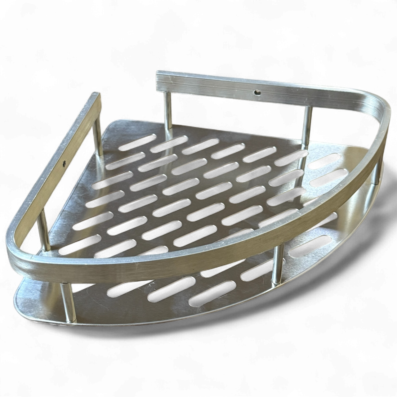 Полка алюминиевая настенная угловая для ванной комнаты (2755494951)