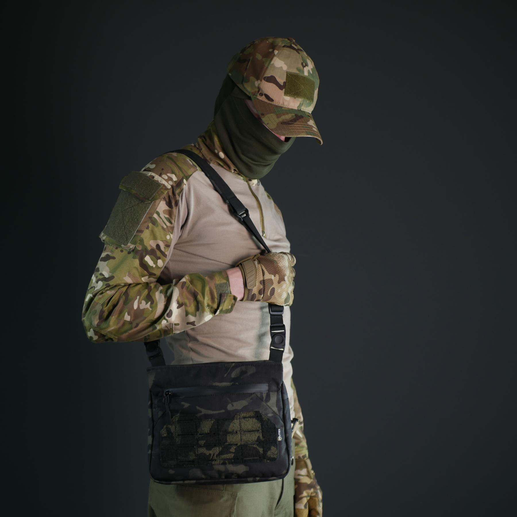 Сумка через плече Militex Tactic City Cordura з покриттям IRR Мультикам/Чорний (27516726) - фото 9 Сумка через плече Militex Tactic City Cordura з покриттям IRR Мультикам/Чорний (27516726) - фото 9