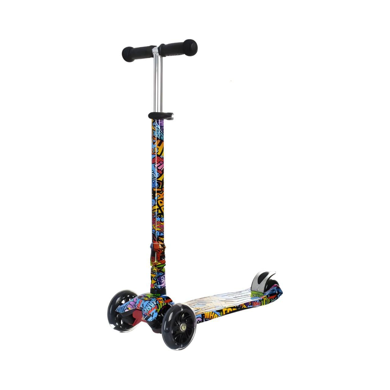 Самокат JR 3-055-WP9 с цветным принтом Синий