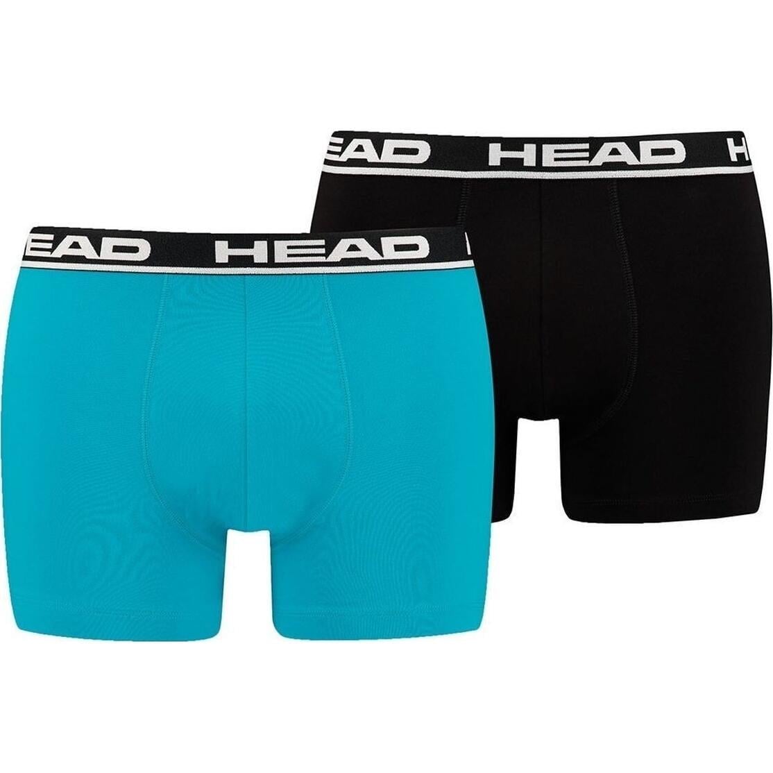 Трусы боксерки Head BASIC BOXER 2P 701202741-021 2 шт. XL Голубой-черный/Черный (56897-53)