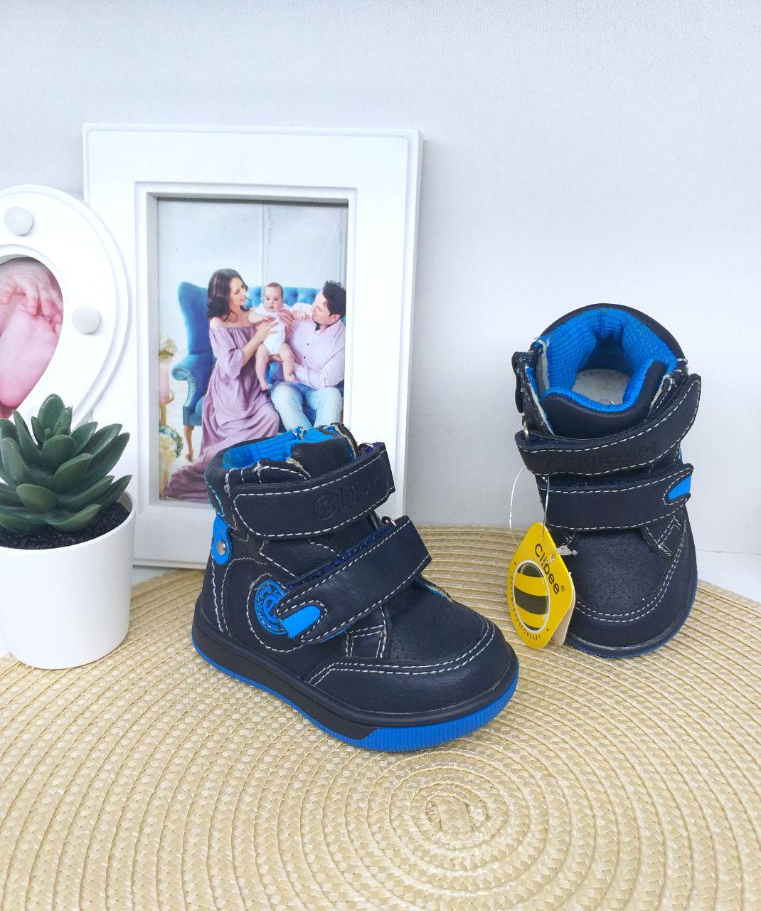 Ботиночки для мальчика Clibee 464 р. 21 12,8 см Синий (464-1) - фото 4