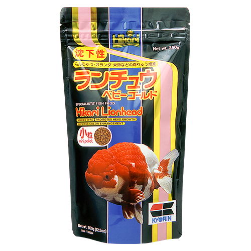 Корм Hikari Lionhead для породистых золотых рыбок 8+ см с наростами на голове Mini S 2,7-3,0 мм/350 г тонущий (05234)