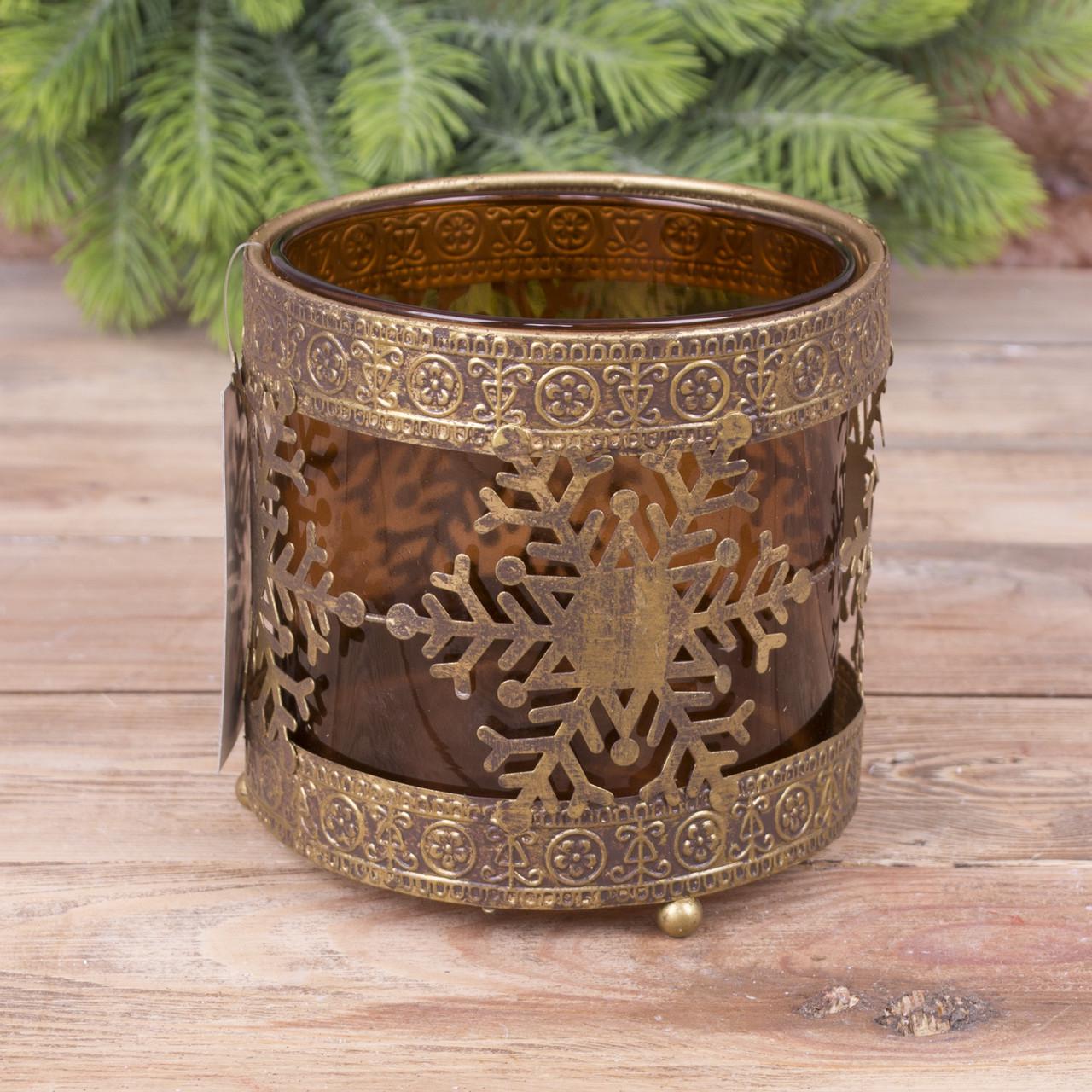 Подсвечник Снежинка Золотой (2293-2)