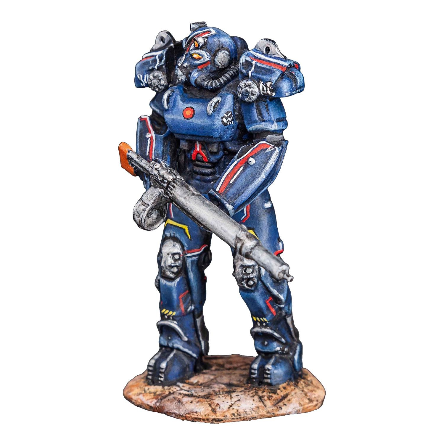 Статуэтка коллекционная раскрашенная Силовая броня Т-60 из игры Фоллаут из металла и олова 6,5 см (42000254)