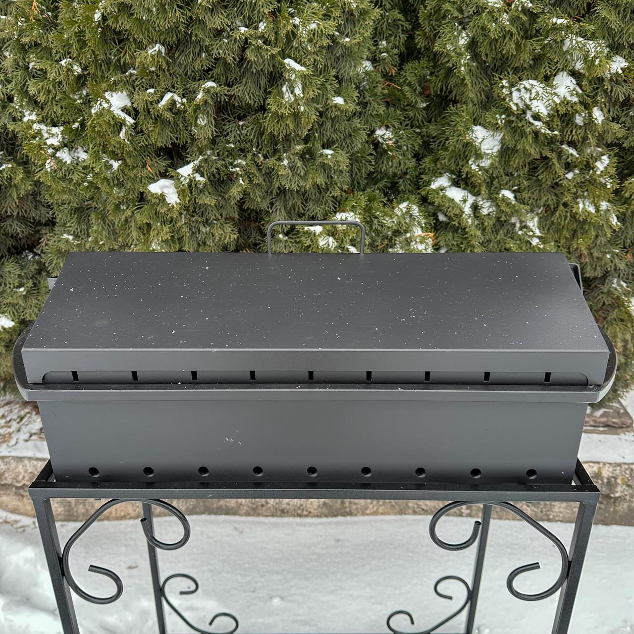 Кришка універсальна-барбекю Metalzavod для мангалу на 9 шампурів 67,5х33х13 см (KRSHK-MB9) - фото 3 Кришка універсальна-барбекю Metalzavod для мангалу на 9 шампурів 67,5х33х13 см (KRSHK-MB9) - фото 3