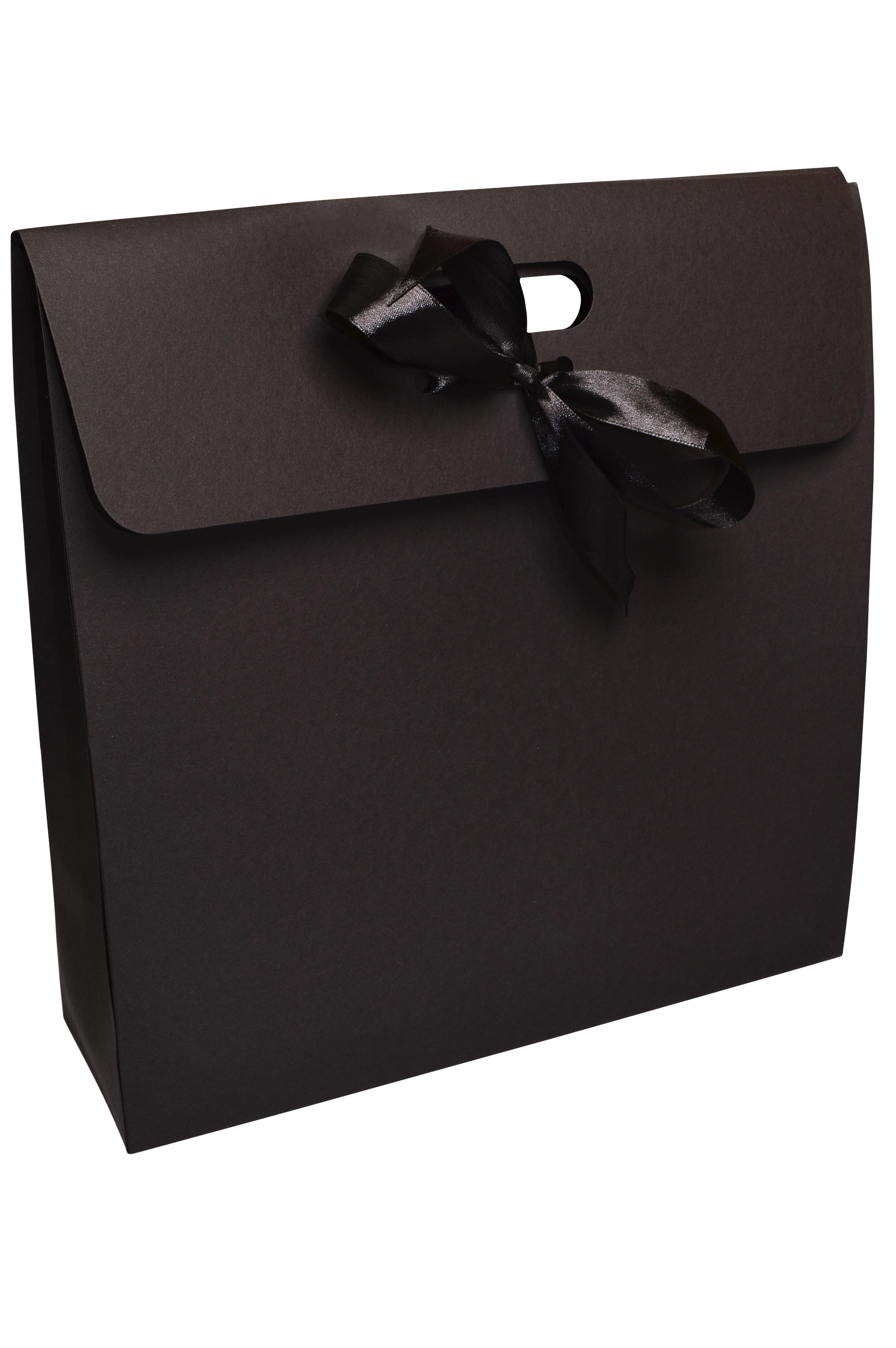 Подарочная коробка с бантом 35х10х35 см Черный