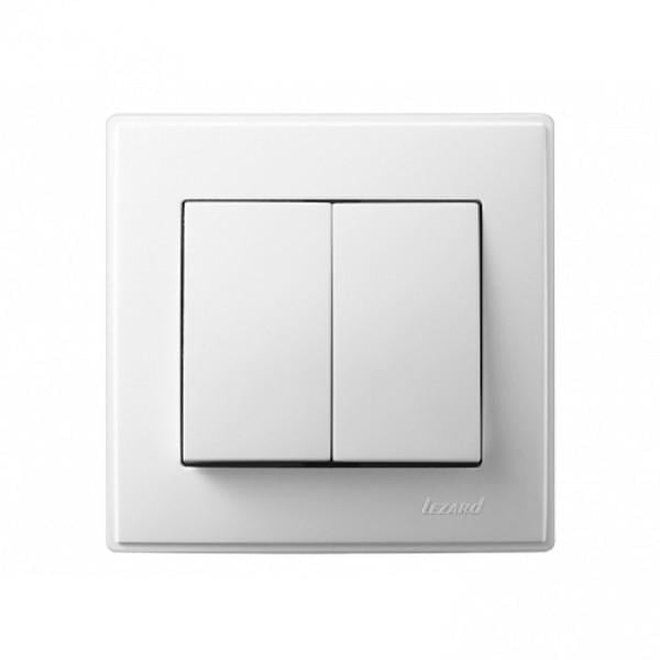 Выключатель двухклавишный Lezard LESYA Белый (27548694)