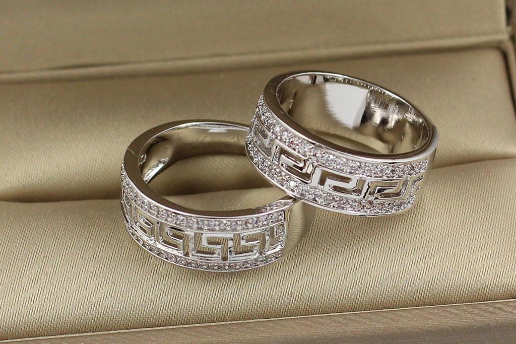 Кольцо Xuping Jewelry с греческим орнаментом р. 16 Серебристый (1659336736)