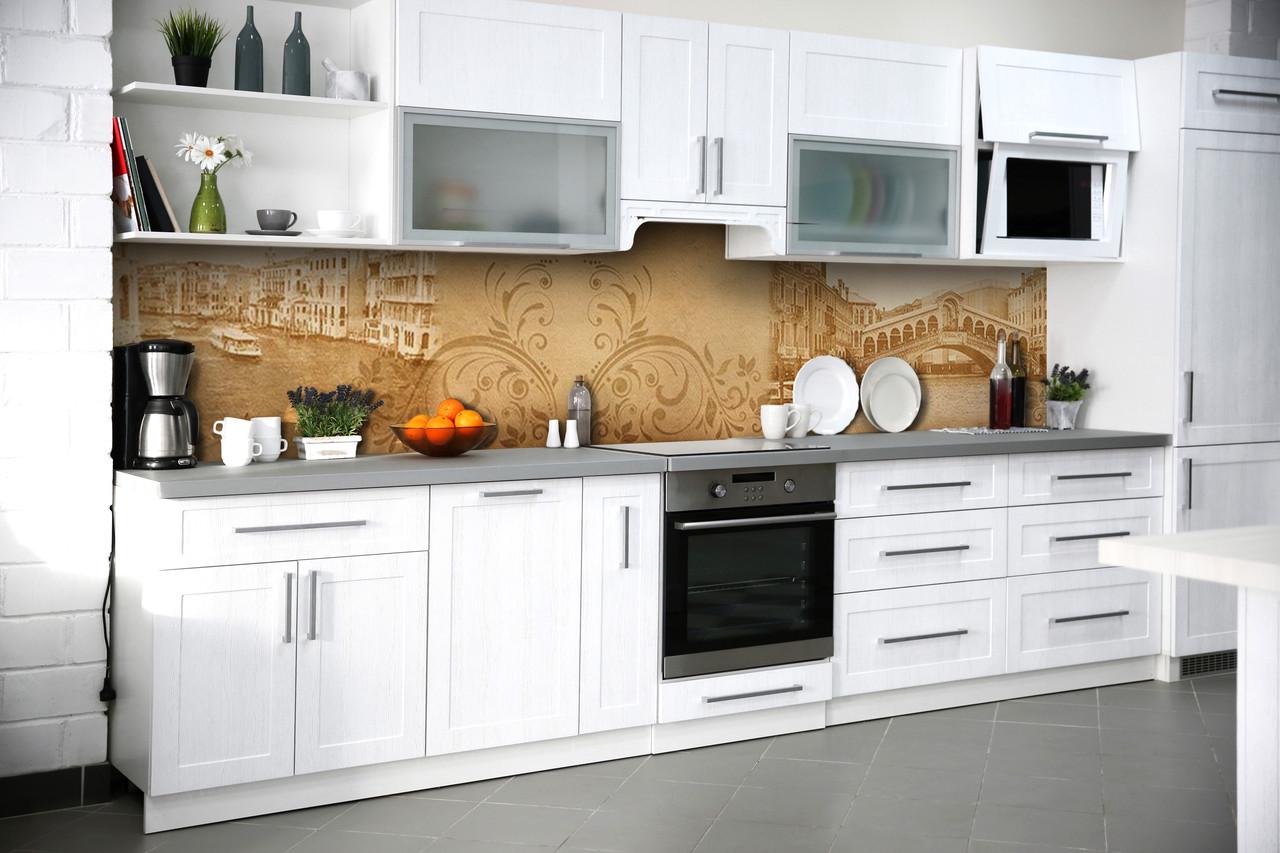 Кухонный фартук Гранд канал из самоклеющейся виниловой пленки 65х250 см Бежевый Кухонный фартук Гранд канал из самоклеющейся виниловой пленки 65х250 см Бежевый