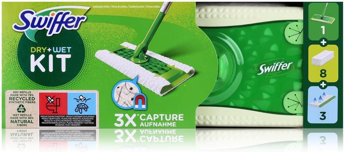 Швабра зі змінними серветками Swiffer Kit 1 швабра/3 вологих і 8 сухих серветок (22639240) - фото 2