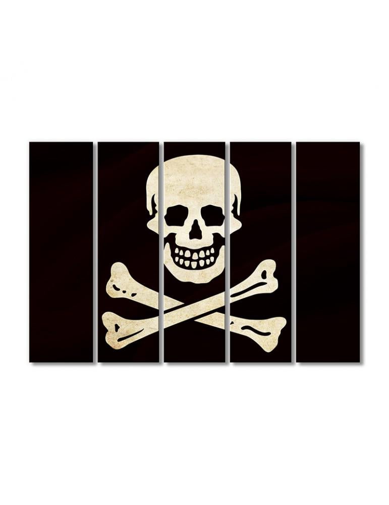 Картина модульная Пиратский флаг 5 модулей 80x120 см