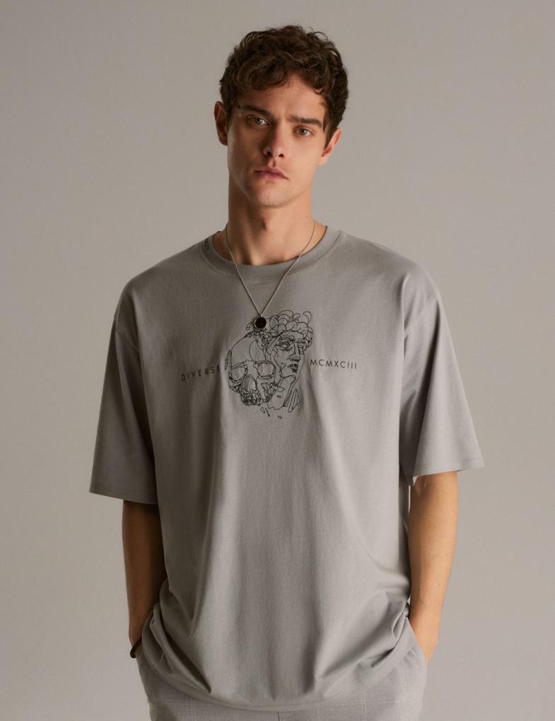 Футболка чоловіча Diverse PRM SKULL B 2ХL Сірий (5902598972231)