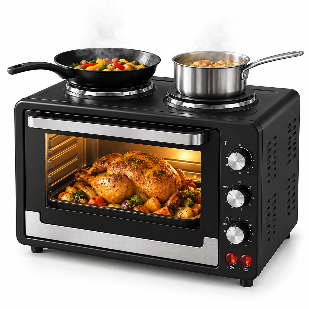 Настольная электродуховка Sokany SK-10029 2в1 4600 Вт с плитой грилем таймером 40 л (SK-10029)