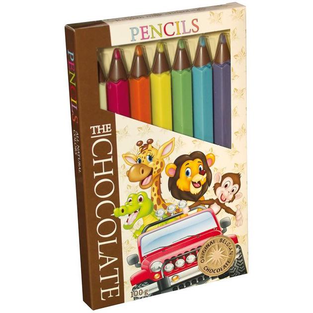 Шоколадні олівці Belgian Milk Chocolate Звірі 100 г