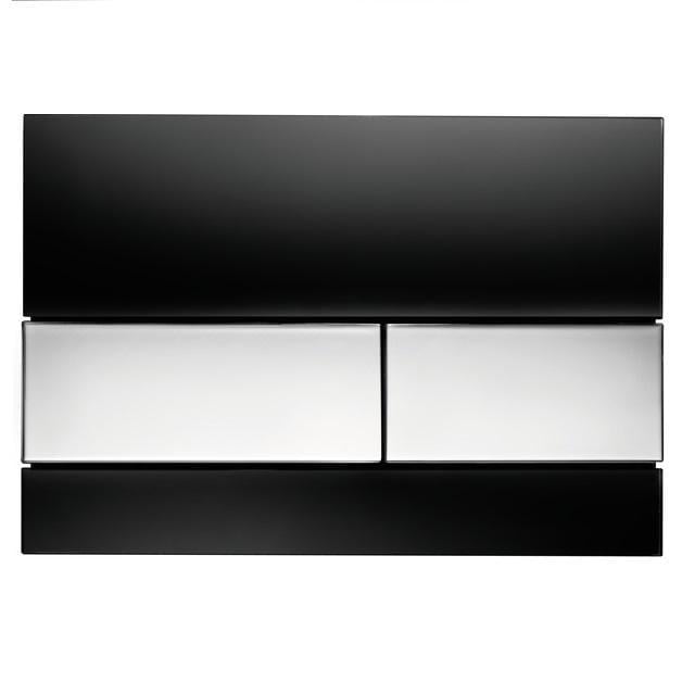 Панель смыва с двумя клавишами TECE для унитаза TECEsquare стекло Черный/Хром (9240807)