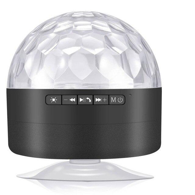 Портативная колонка Bluetooth Ukc AQ9 LIGHT светодиодный диско шар MP3 LED Черный