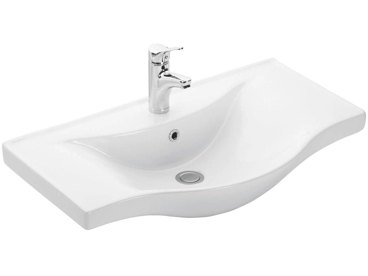 Тумба для ванной комнаты с выдвижными ящиками Ранчо Т-18 и умывальником LAPINO 80 см White (АРИАЛ-12062) - фото 4