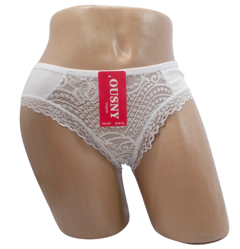Женские трусы с кружевом Ousny 187 XL Белый (1611468049) Женские трусы с кружевом Ousny 187 XL Белый (1611468049)