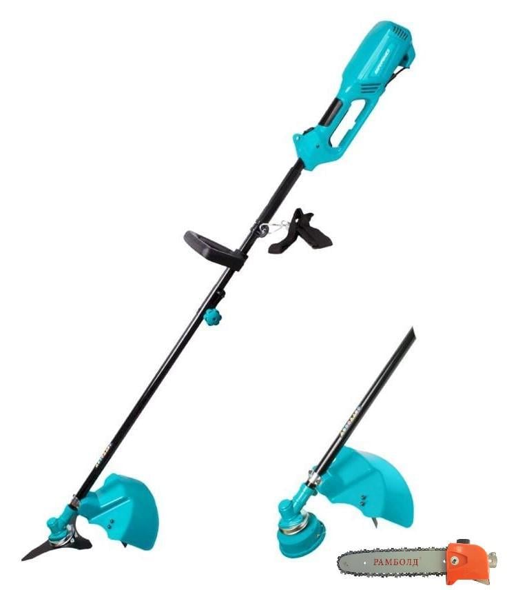 Коса газонная электрическая Grand КГ-2500 шпуля с леской/3-лепестковый косильный нож/насадка-высорез/шина 300 мм (24630889) Коса газонная электрическая Grand КГ-2500 шпуля с леской/3-лепестковый косильный нож/насадка-высорез/шина 300 мм (24630889)