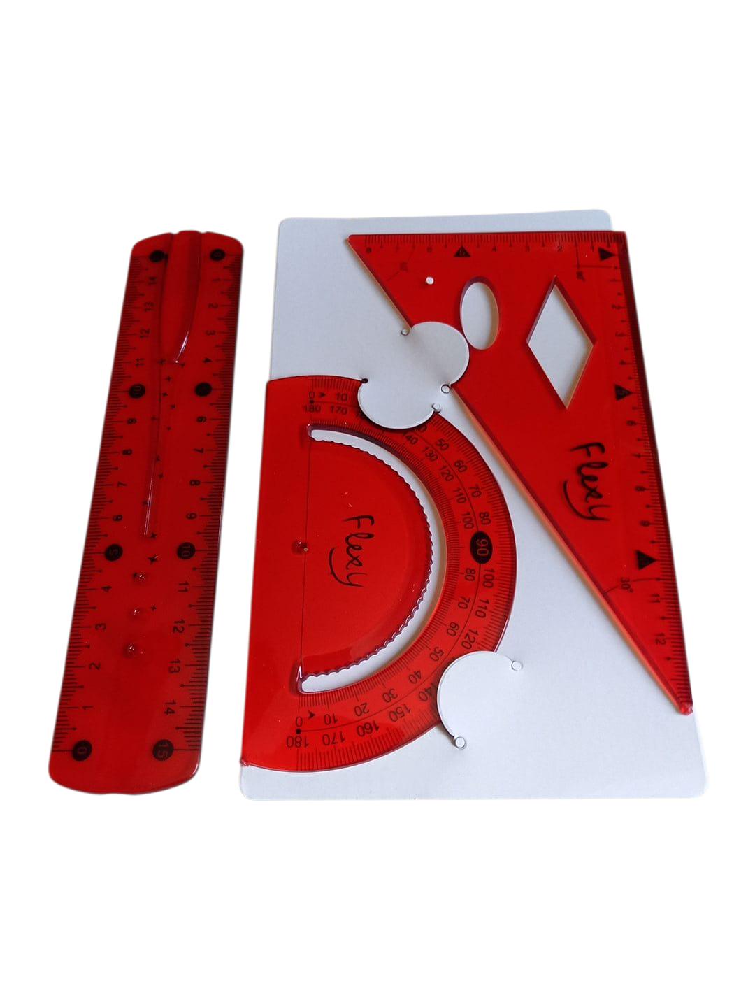 Набір гнучких лінійок Flex косинець/транспортир/лінійка 15 см Червоний (28926194) - фото 2 Набір гнучких лінійок Flex косинець/транспортир/лінійка 15 см Червоний (28926194) - фото 2