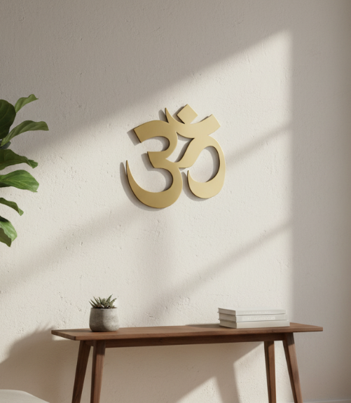 Зеркальный декор DFA Знак Ом для зоны медитации или релакса Золотой (YA00066-G)