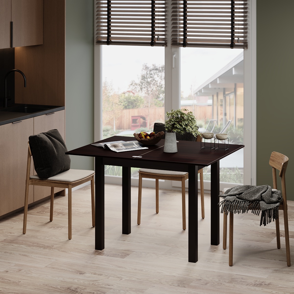 Стол-трансформер ART IN HEAD Dinner Glass 900x754x600 мм Венге/Бежевый (TB16050500204) - фото 5 Стол-трансформер ART IN HEAD Dinner Glass 900x754x600 мм Венге/Бежевый (TB16050500204) - фото 5