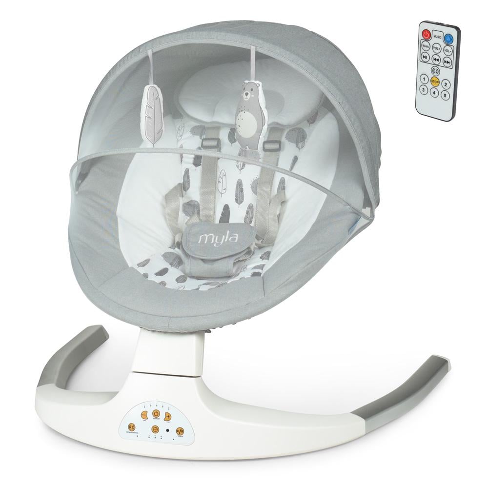 Укачивающий центр El Camino ME 1074 MYLA Soft Mint с пультом Серый с ментоловым