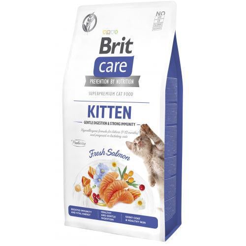 Корм сухой Brit Care Cat Nutrition Kitten Gentle Digestion Strong Immunity с лососем 7 кг