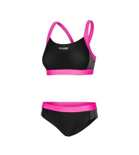 Купальник роздельный женский Aqua Speed NAOMI 7124 XL Черный/Розовый (460-139 42)