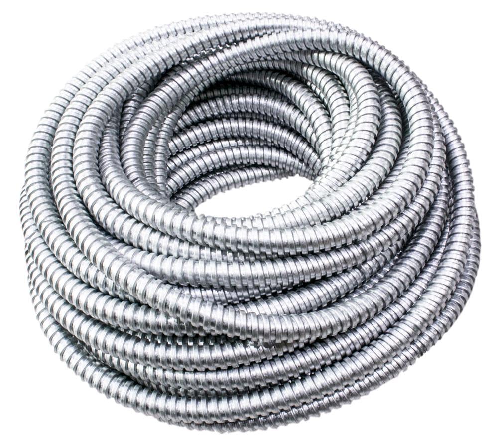 Металлорукав с протяжкой горячего цинкования 11 мм 25 м Белый (РЗлЦ-1125б)